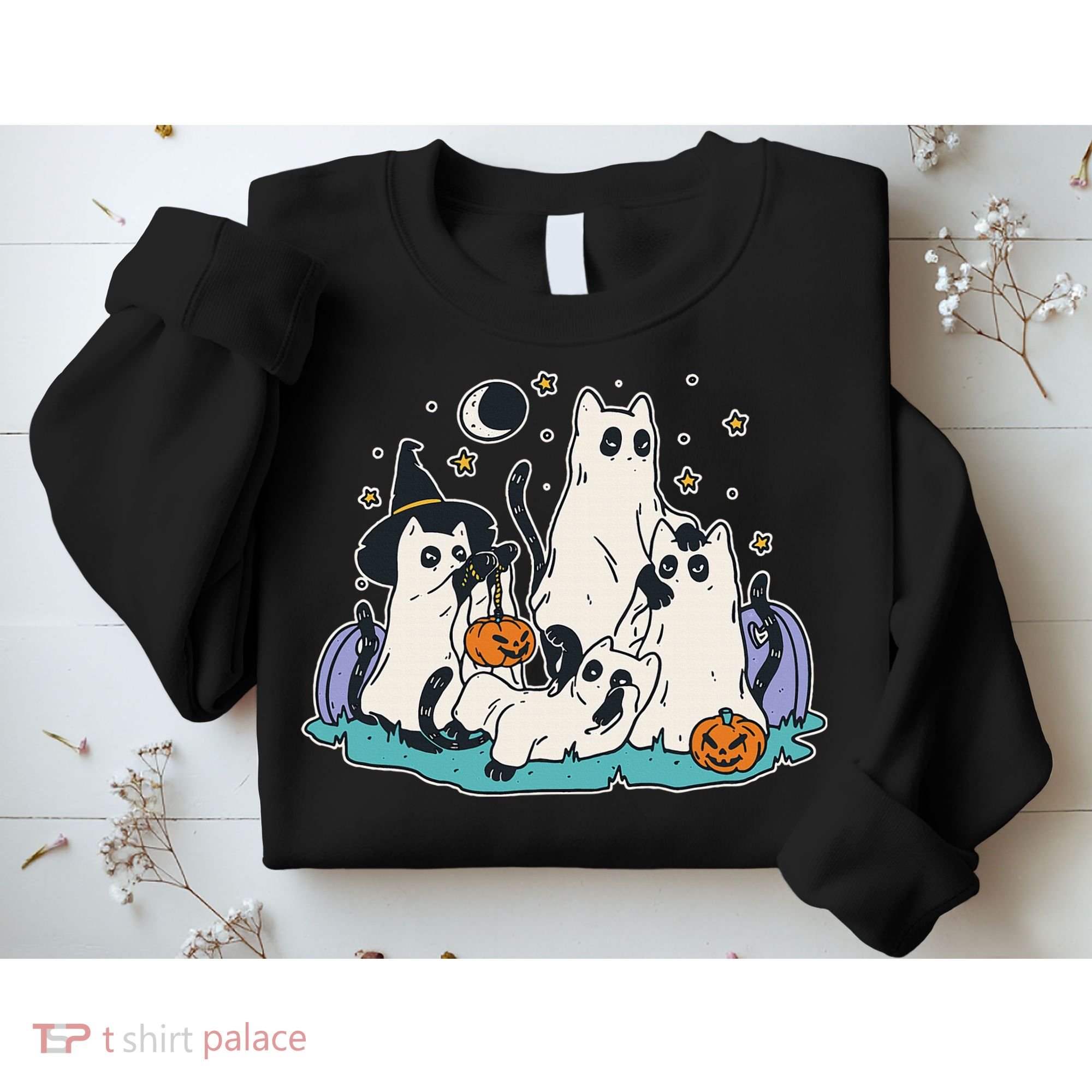 Spooky and Adorable Black Cat Halloween Costumes Sweatshirt