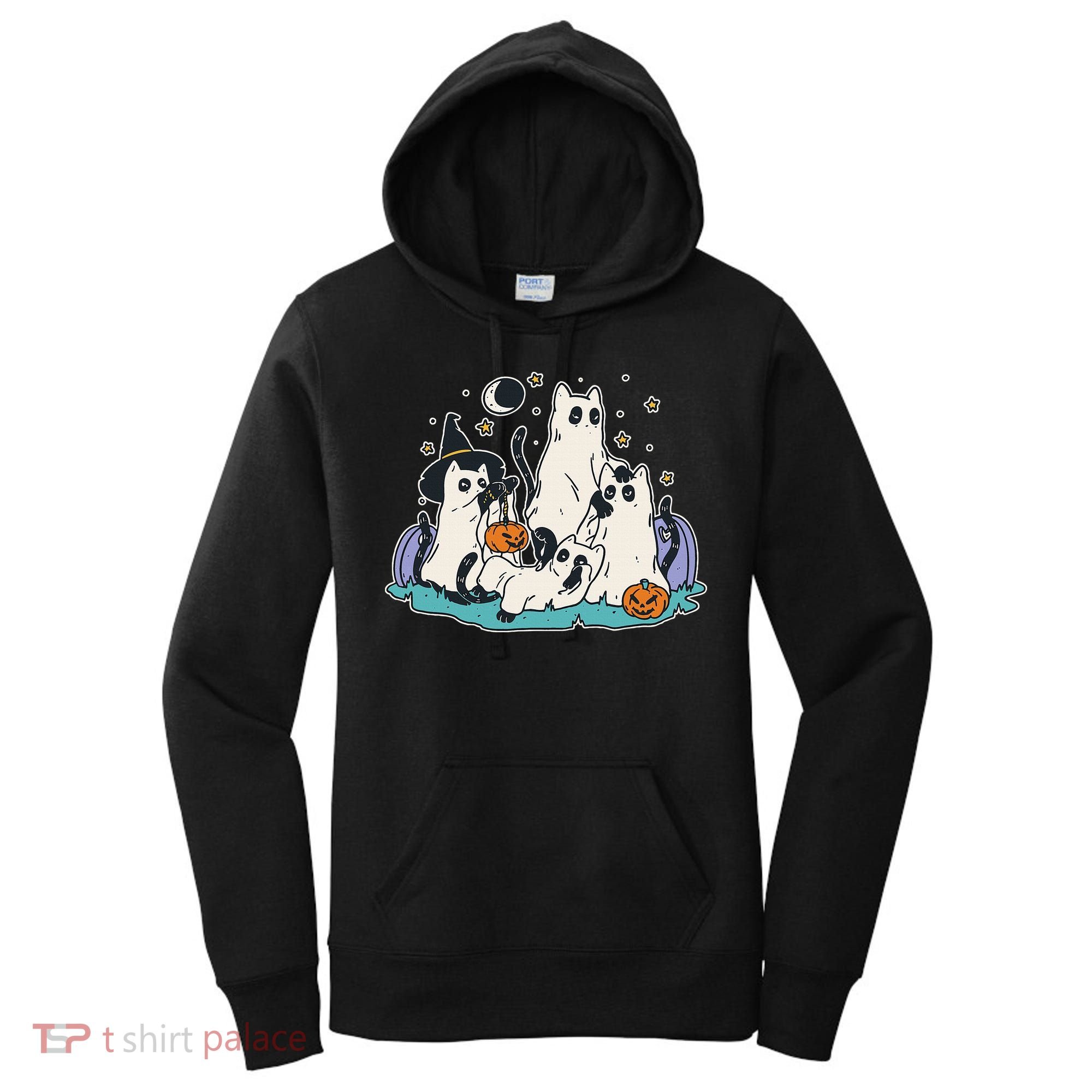 Spooky and Adorable Black Cat Halloween Costumes Women's Hoodie