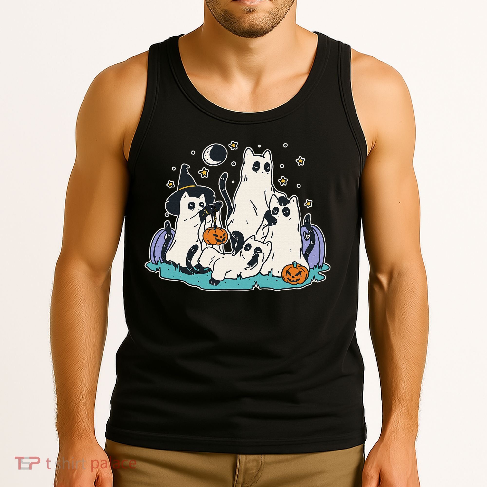 Spooky and Adorable Black Cat Halloween Costumes Tank Top