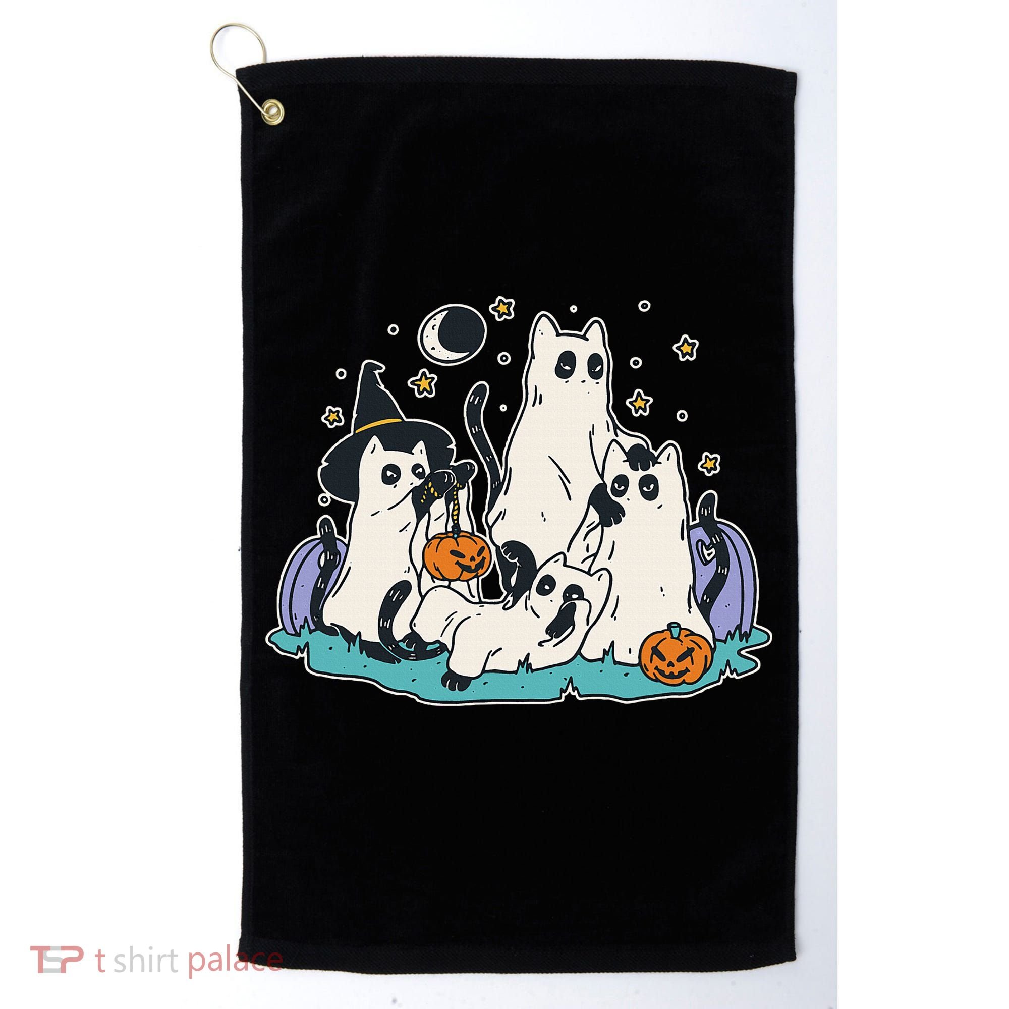Spooky and Adorable Black Cat Halloween Costumes Golf Towel