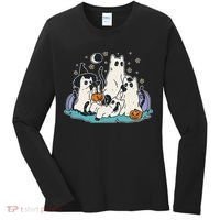 Spooky and Adorable Black Cat Halloween Costumes Women's Long Sleeve Shirt thumb 0