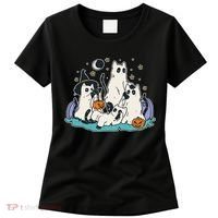 Spooky and Adorable Black Cat Halloween Costumes Women's T-Shirt thumb 0