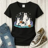 Spooky and Adorable Black Cat Halloween Costumes Women's T-Shirt thumb 3