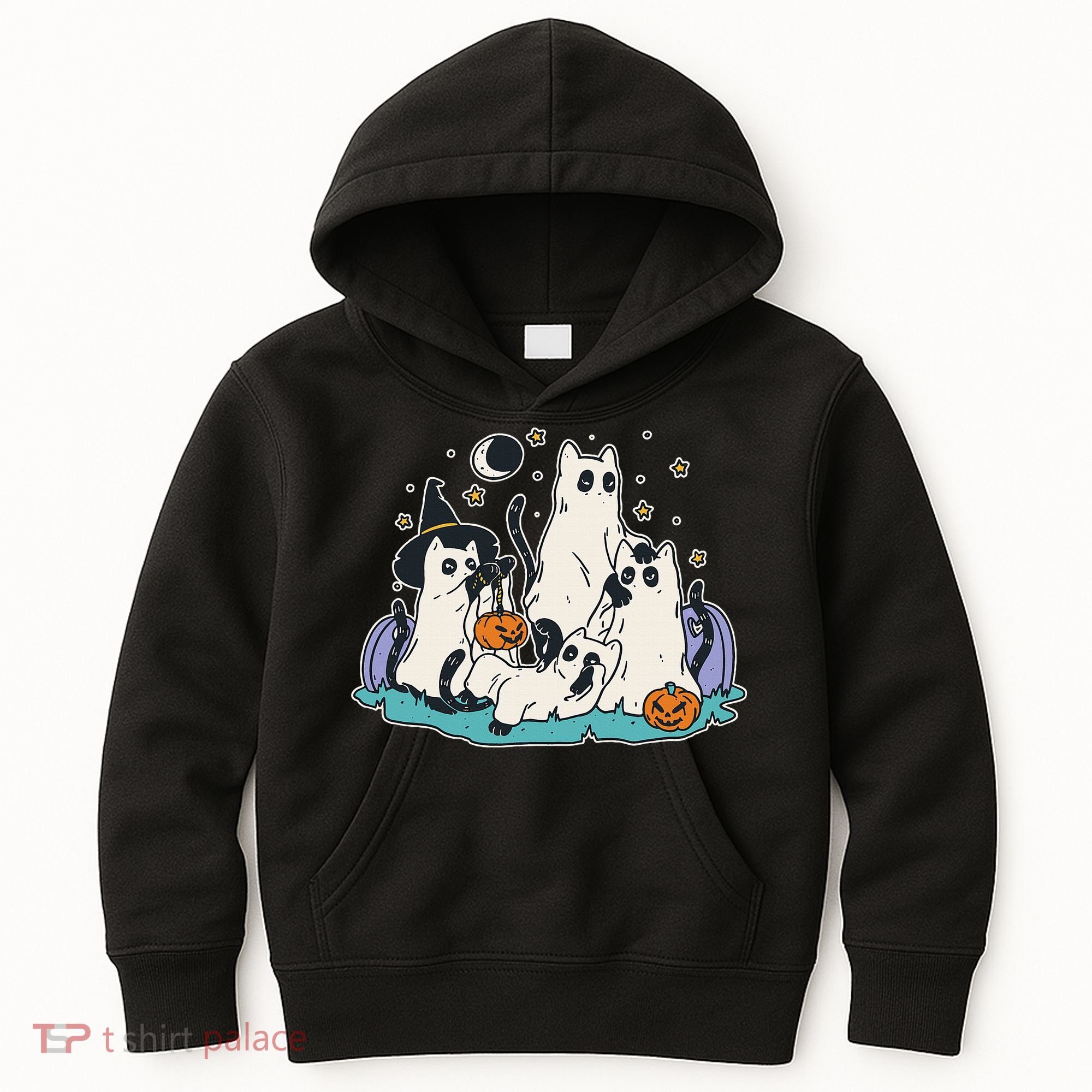Spooky and Adorable Black Cat Halloween Costumes Kids Hoodie