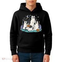 Spooky and Adorable Black Cat Halloween Costumes Kids Hoodie thumb 4