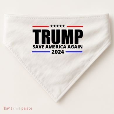 Save America Again Trump 2024 Political USA-Made Doggie Bandana