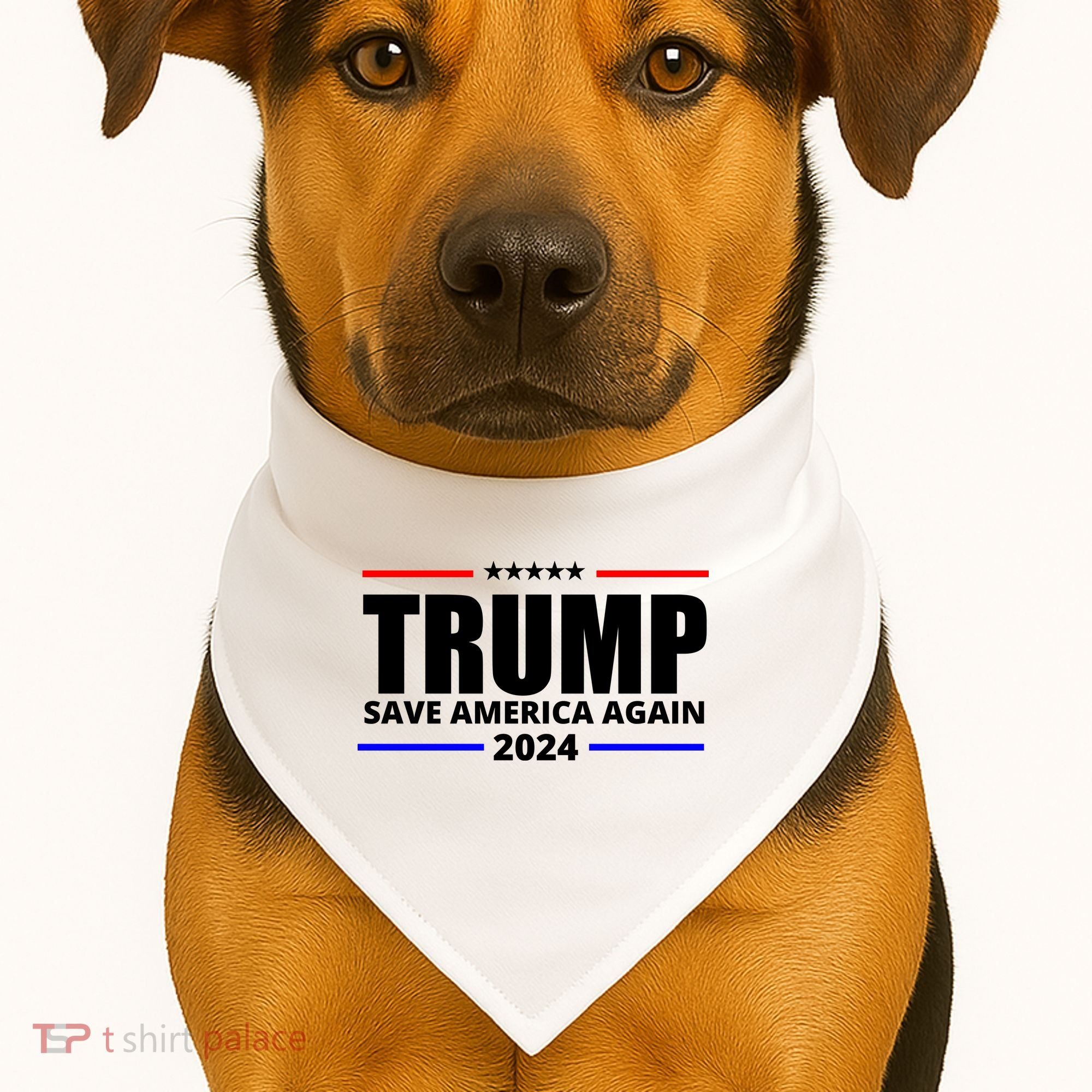 Save America Again Trump 2024 Political USA-Made Doggie Bandana