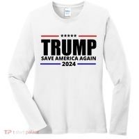 Save America Again Trump 2024 Political Women's Long Sleeve Shirt thumb 0