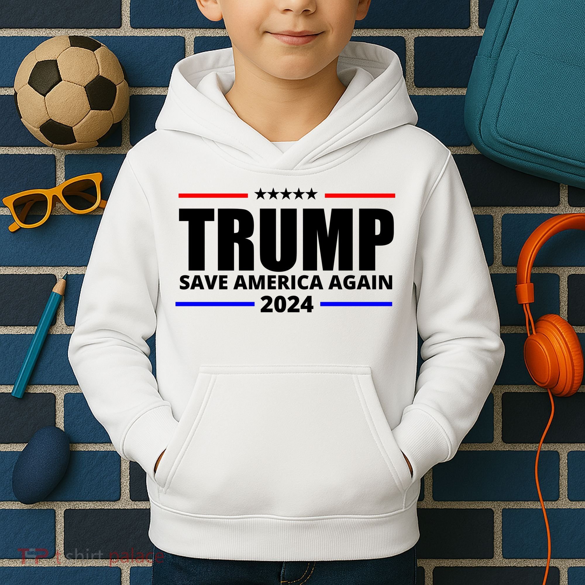 Save America Again Trump 2024 Political Kids Hoodie