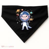 Space Axolotl Astronaut Planet Space Aesthetic Goth  USA-Made Doggie Bandana thumb 0