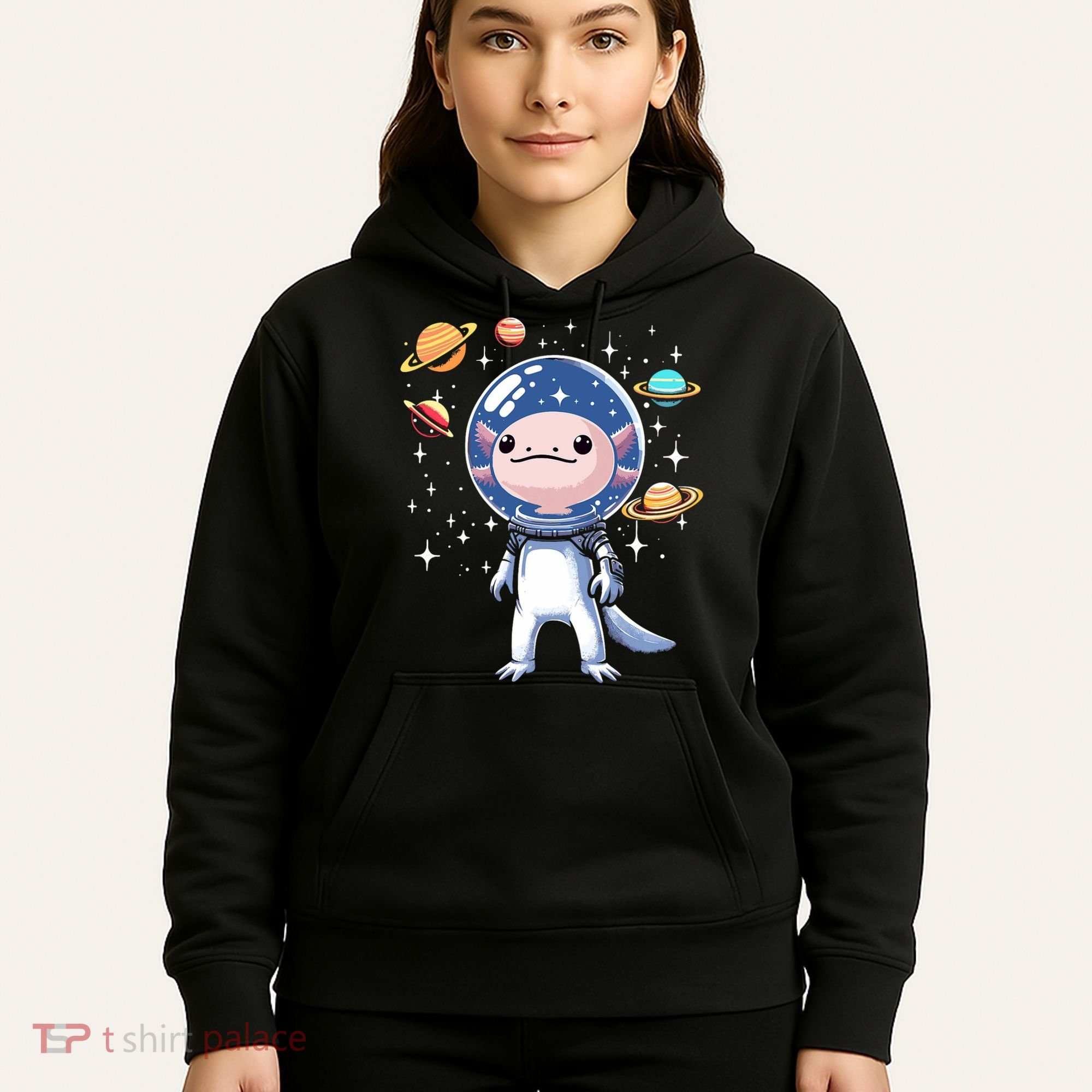 Space Axolotl Astronaut Planet Space Aesthetic Goth  Hoodie