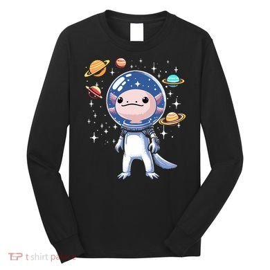 Space Axolotl Astronaut Planet Space Aesthetic Goth  Long Sleeve Shirt