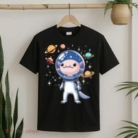 Space Axolotl Astronaut Planet Space Aesthetic Goth  T-Shirt thumb 2