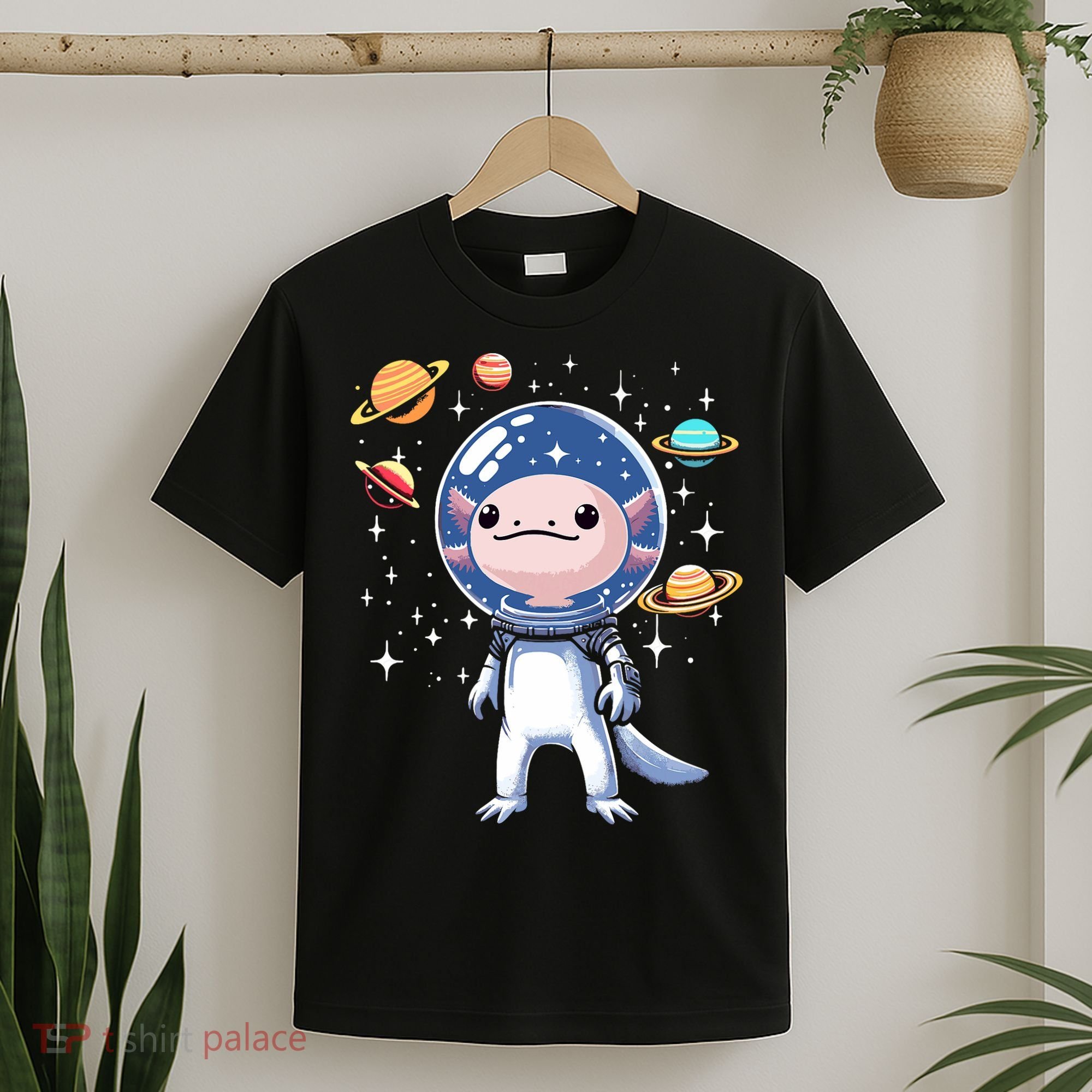 Space Axolotl Astronaut Planet Space Aesthetic Goth  T-Shirt