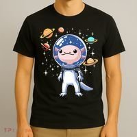 Space Axolotl Astronaut Planet Space Aesthetic Goth  T-Shirt thumb 3