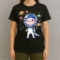 Space Axolotl Astronaut Planet Space Aesthetic Goth  T-Shirt thumb 4