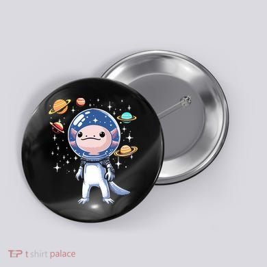 Space Axolotl Astronaut Planet Space Aesthetic Goth  Button