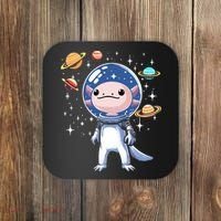 Space Axolotl Astronaut Planet Space Aesthetic Goth  Coaster thumb 0