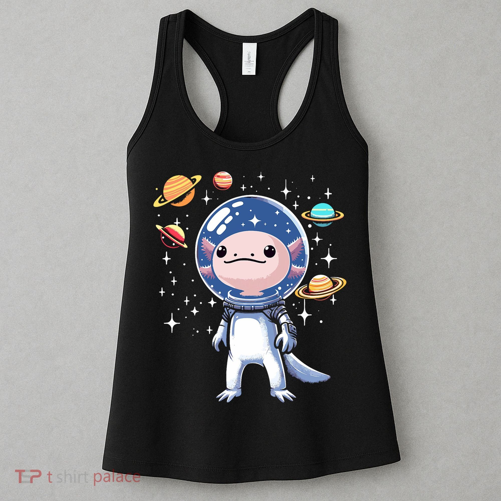 Space Axolotl Astronaut Planet Space Aesthetic Goth  Women's Tank Top