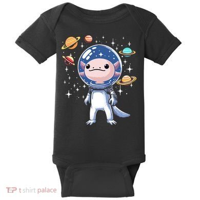 Space Axolotl Astronaut Planet Space Aesthetic Goth  Baby Bodysuit