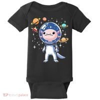 Space Axolotl Astronaut Planet Space Aesthetic Goth  Baby Bodysuit thumb 0