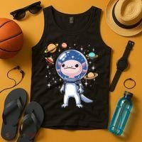 Space Axolotl Astronaut Planet Space Aesthetic Goth  Tank Top thumb 4