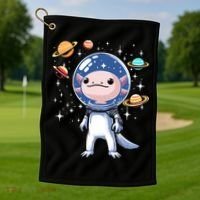 Space Axolotl Astronaut Planet Space Aesthetic Goth  Golf Towel thumb 1