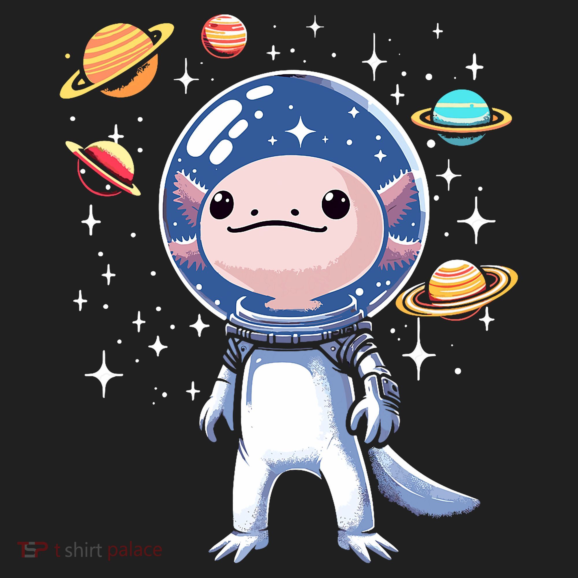 Space Axolotl Astronaut Planet Space Aesthetic Goth  Golf Towel