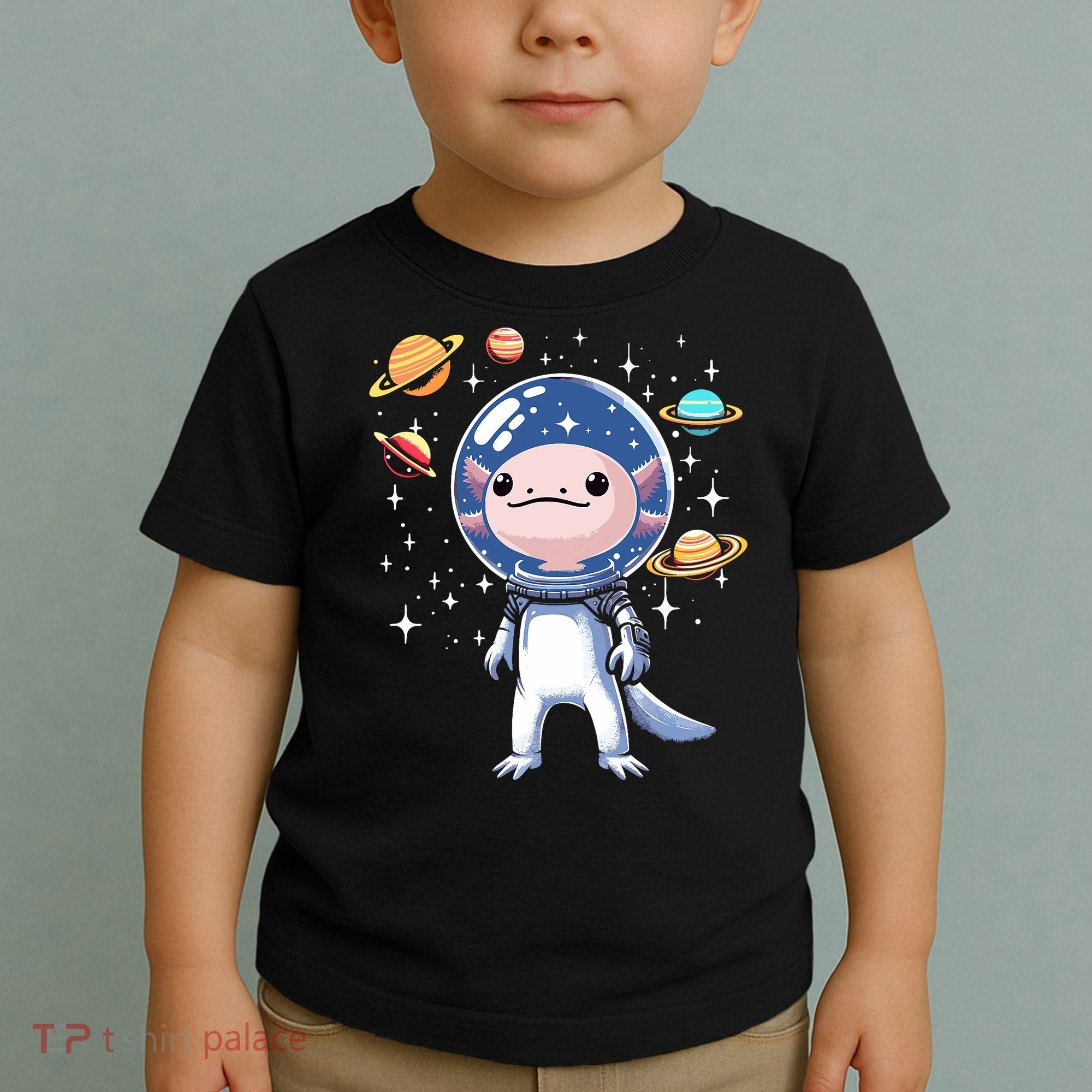 Space Axolotl Astronaut Planet Space Aesthetic Goth  Toddler T-Shirt