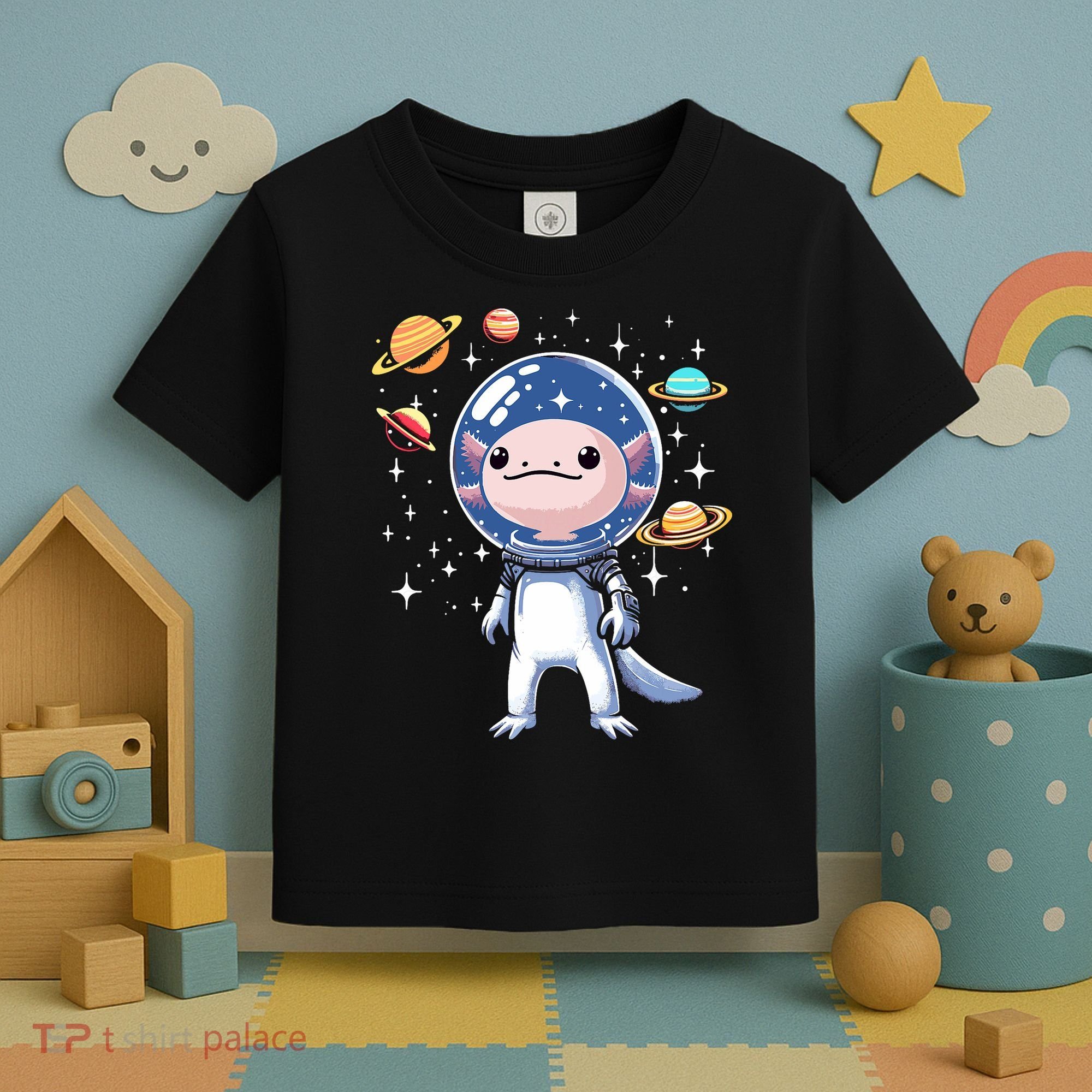 Space Axolotl Astronaut Planet Space Aesthetic Goth  Toddler T-Shirt