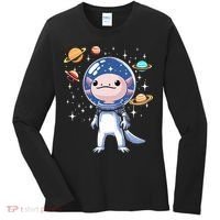 Space Axolotl Astronaut Planet Space Aesthetic Goth  Women's Long Sleeve Shirt thumb 0