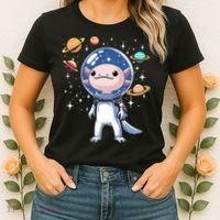Space Axolotl Astronaut Planet Space Aesthetic Goth  Women's T-Shirt thumb 2