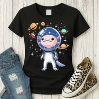 Space Axolotl Astronaut Planet Space Aesthetic Goth  Women's T-Shirt thumb 3
