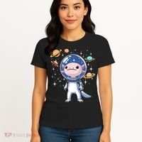 Space Axolotl Astronaut Planet Space Aesthetic Goth  Women's T-Shirt thumb 4