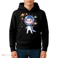Space Axolotl Astronaut Planet Space Aesthetic Goth  Kids Hoodie thumb 4
