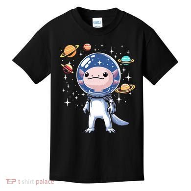 Space Axolotl Astronaut Planet Space Aesthetic Goth  Kids T-Shirt