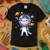 Space Axolotl Astronaut Planet Space Aesthetic Goth  Kids T-Shirt thumb 3