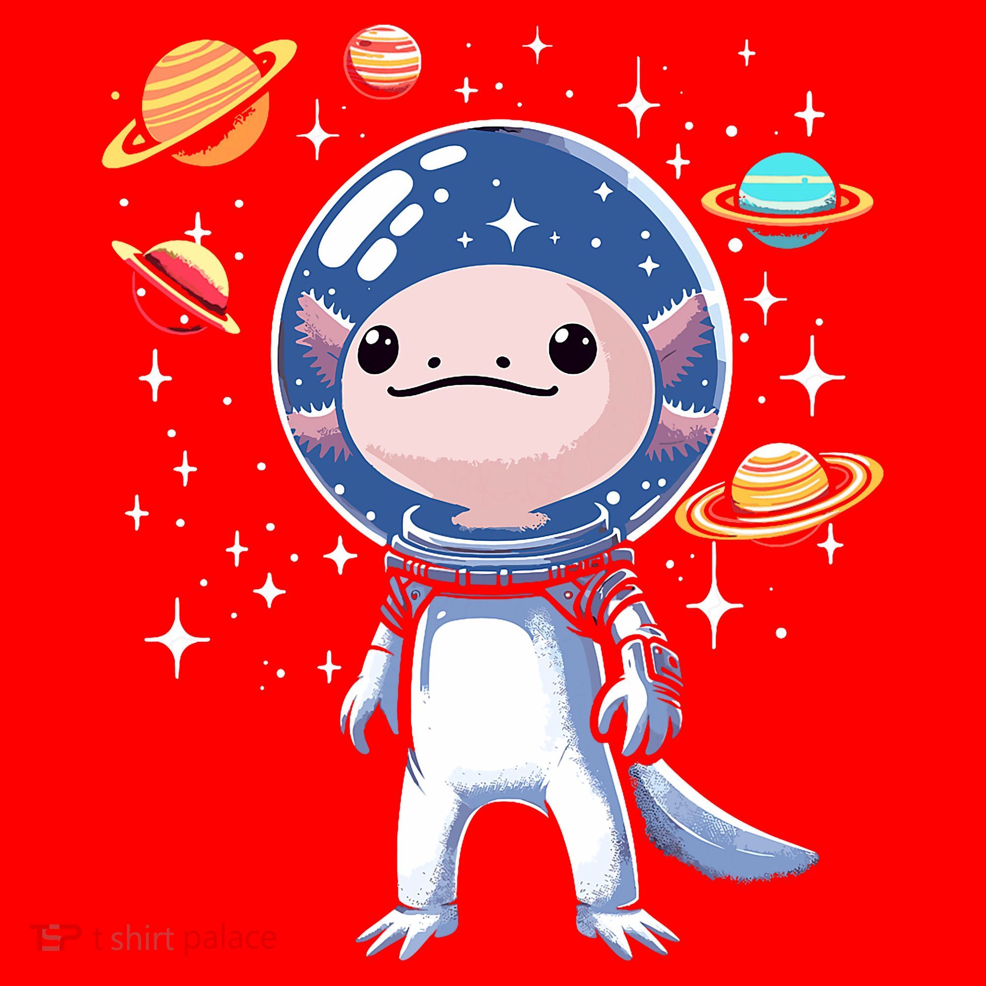 Space Axolotl Astronaut Planet Space Aesthetic Goth  Santa Hat