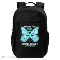 Sexual Assault Awareness Month Butterfly Teal Ribbon Gift Backpack thumb 0