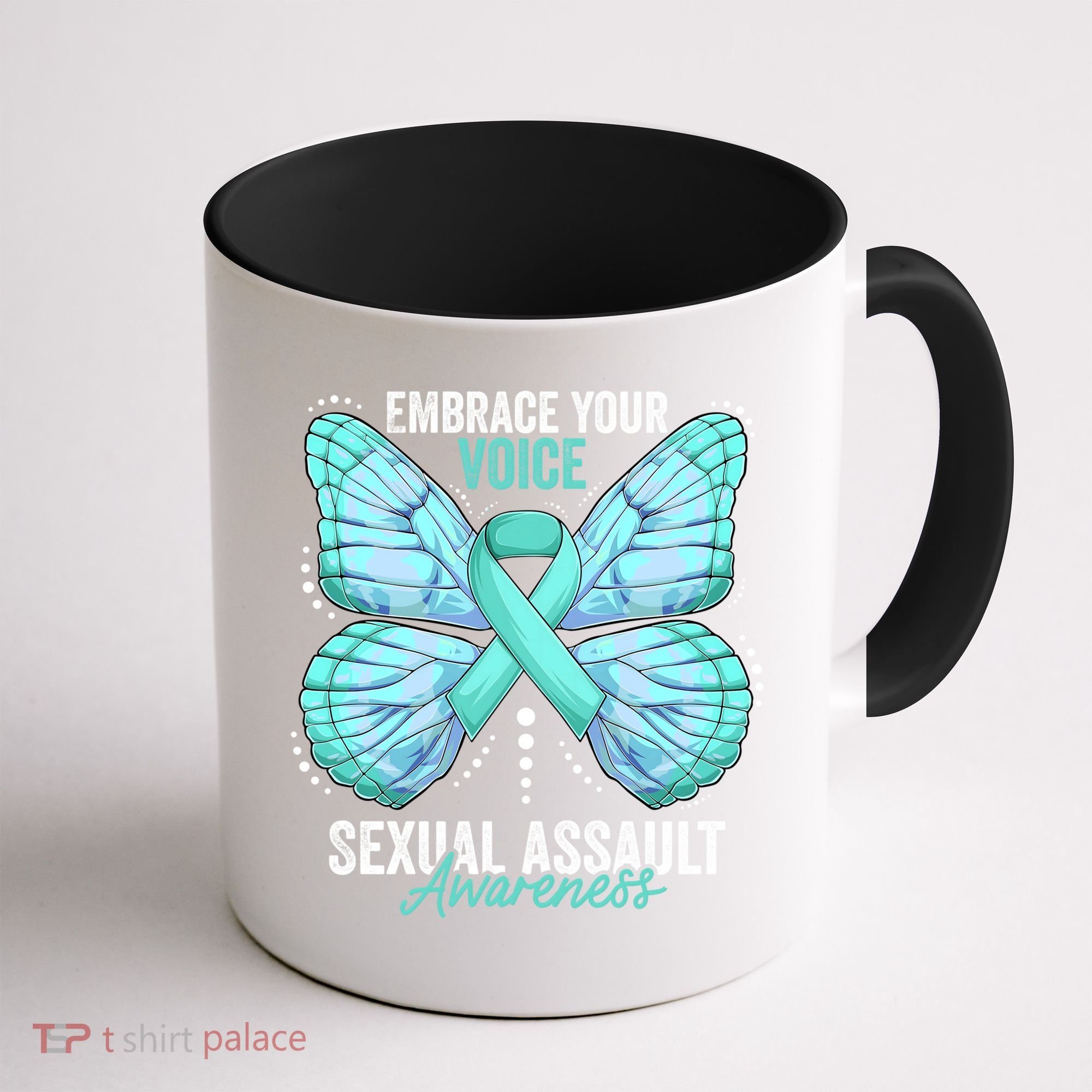 Sexual Assault Awareness Month Butterfly Teal Ribbon Gift Coffee Mug
