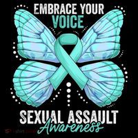 Sexual Assault Awareness Month Butterfly Teal Ribbon Gift Coffee Mug thumb 5