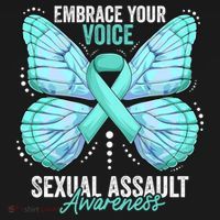 Sexual Assault Awareness Month Butterfly Teal Ribbon Gift Women's Hoodie thumb 2
