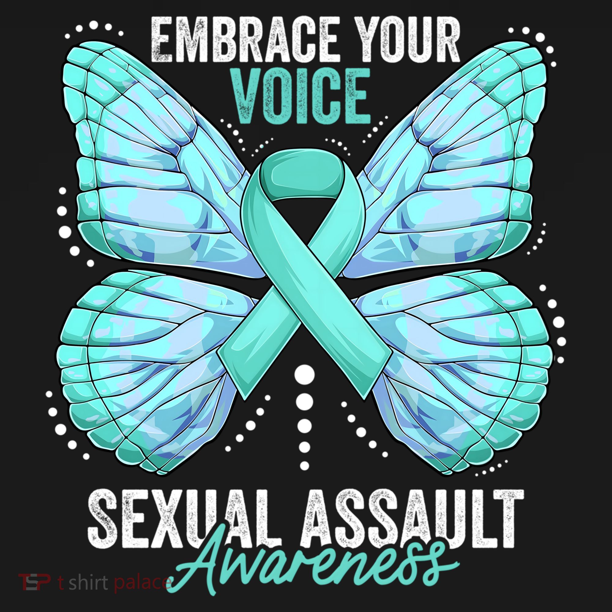 Sexual Assault Awareness Month Butterfly Teal Ribbon Gift Women's Hoodie