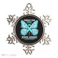 Sexual Assault Awareness Month Butterfly Teal Ribbon Gift Ornament thumb 0
