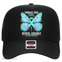 Sexual Assault Awareness Month Butterfly Teal Ribbon Gift Hat thumb 0