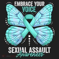 Sexual Assault Awareness Month Butterfly Teal Ribbon Gift Golf Towel thumb 3