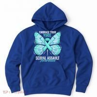 Sexual Assault Awareness Month Butterfly Teal Ribbon Gift Hoodie thumb 0
