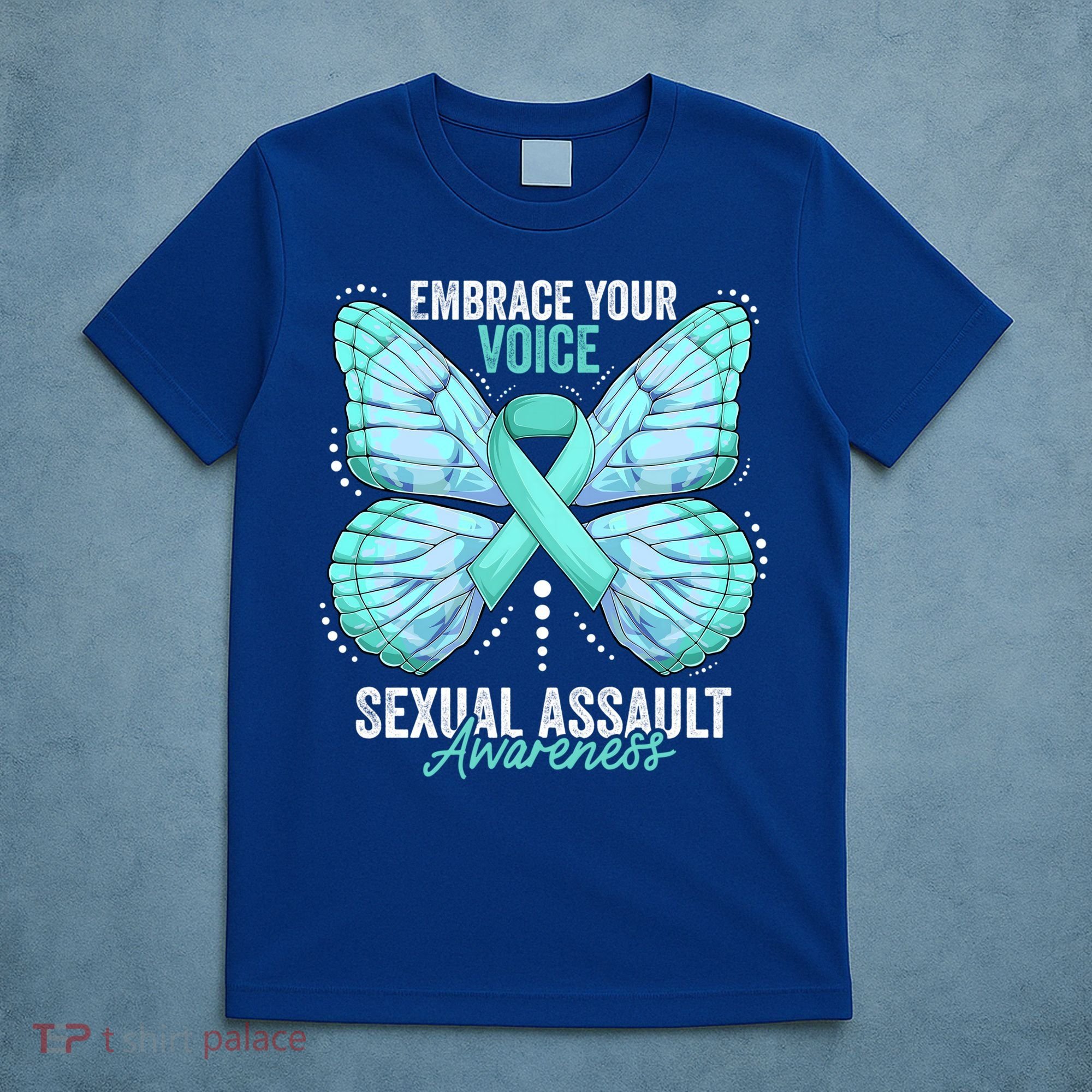 Sexual Assault Awareness Month Butterfly Teal Ribbon Gift T-Shirt