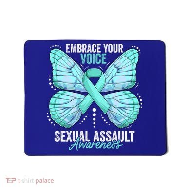 Sexual Assault Awareness Month Butterfly Teal Ribbon Gift Mousepad