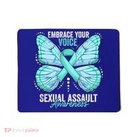 Sexual Assault Awareness Month Butterfly Teal Ribbon Gift Mousepad thumb 0